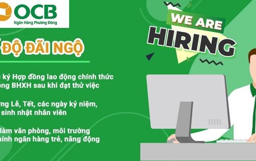 Ngân hàng TMCP Phương Đông (OCB) Khối Khách hàng Đại chúng tuyển Nhân viên tài chính tín dụng